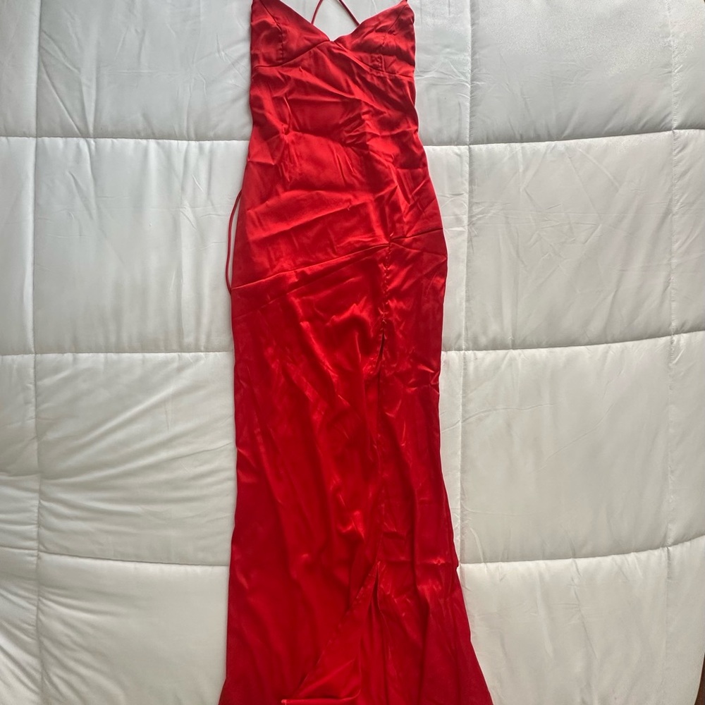 Red Spaghetti Strap Sleeveless Maxi Dress